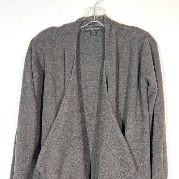 Barefoot Dreams Cardigan Sweater Gray Waterfall Open Front Cozy Medium - Picture 5 of 10